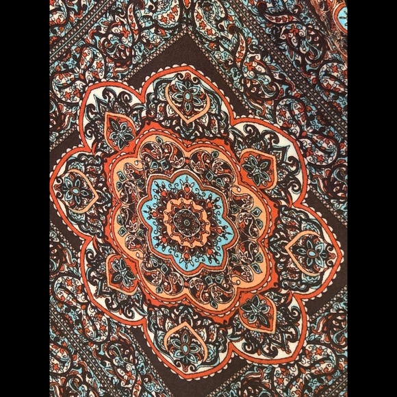 DR2 Tank Blouse Fits Medium Marked XS Geometric Mandella Pattern Brown - Picture 3 of 7